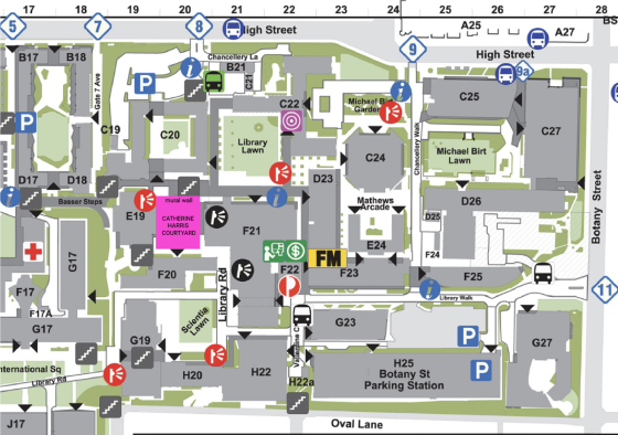 Diversity Festival 2023 Catherine Harris Courtyard Student Artwork location shown on map