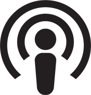 Podcast icon in black and white