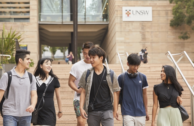 A group of students on campus at UNSW