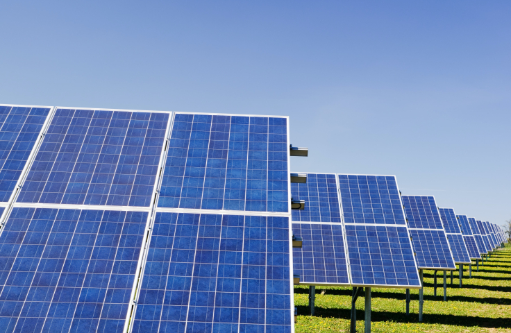 Solar panels on a solar farm