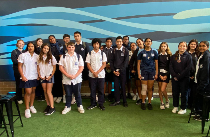 Group shot of Matraville Sports High School students who participated in the "My Voice Matters" Program