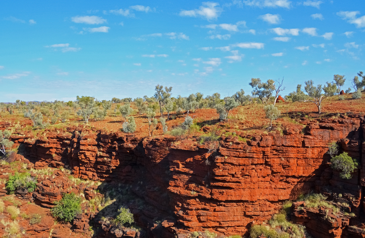 Australian red earth with a blue sky 